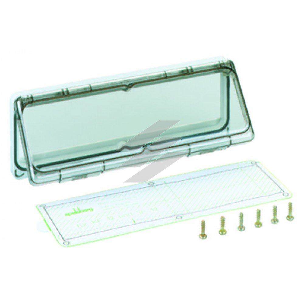 Кришка KF 12 прозора, відкривається, на 12 модулів по 17.5мм, (228х80х23мм), IP65, Spelsberg